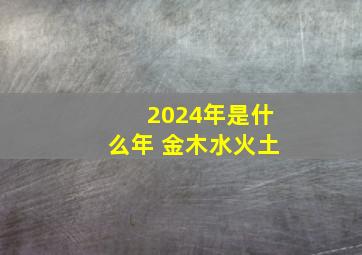 2024年是什么年 金木水火土